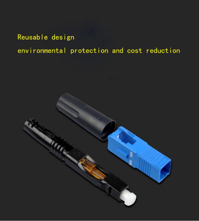 OEM-optische vezelconnector ingebedde enkelmodus 0,9 2,0 3,0 mm Sc APC Quick Connector 1