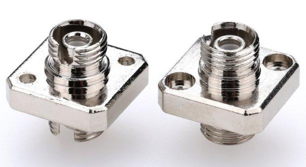 Square Solid Metal Optical Fiber Adapter FC Upc To FC Upc Singlemode Multimode 1