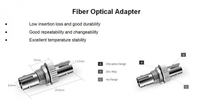 Simplex Multimode Metal Fiber Optic Coupler St Upc To St Upc Without Flange 3