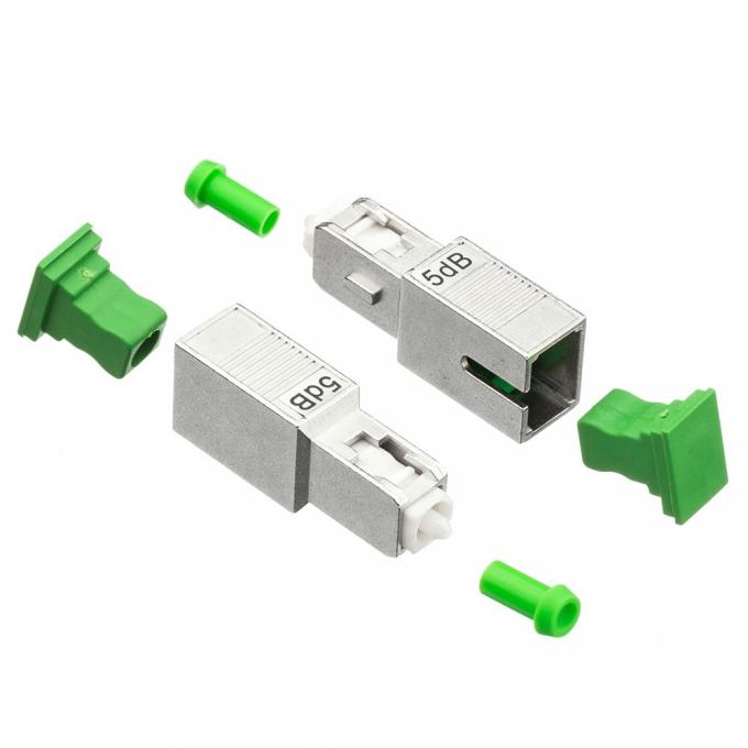 Metal Sc APC Fiber Optic Attenuator Single Mode Male To Female 3dB 5dB 10dB 2