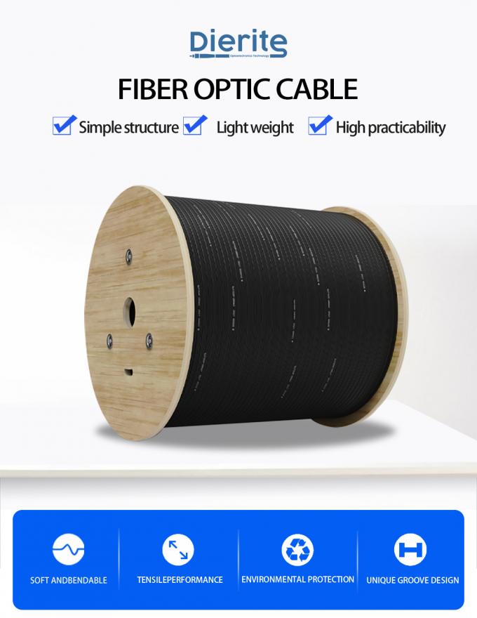 FTTH Flat Drop Cable With FRP Strength LSZH Fiber Optic Cable 0