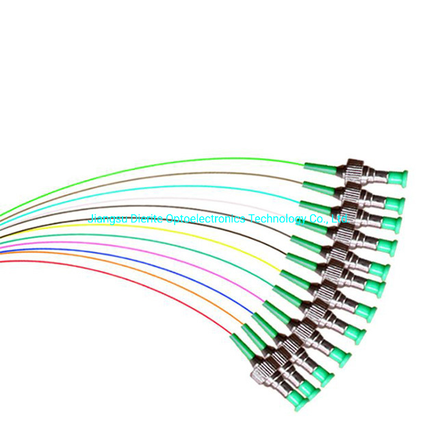 PVC LSZH Outer Fiber Optic Pigtail 12 Cord Fibers Unjacketed Color Coded Optical Pigtail 2