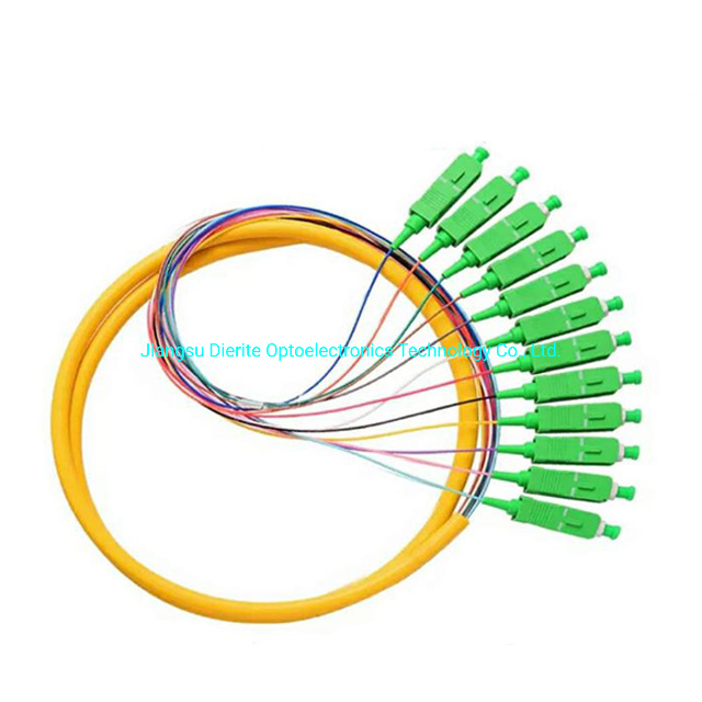 Sc APC Upc Glasvezel Pigtail 12 Kabelvezels Bunch Pigtail Multimode Single Mode 1