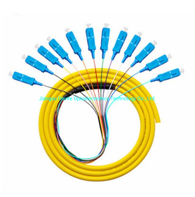 Sc APC Upc Glasvezel Pigtail 12 Kabelvezels Bunch Pigtail Multimode Single Mode 3