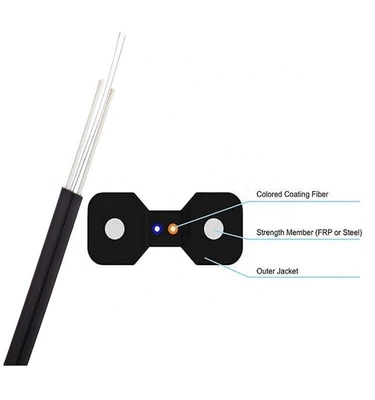 Outdoor FTTH Drop Fiber Optic Cable Sc To Sc Simplex Sm Fiber Drop Cable