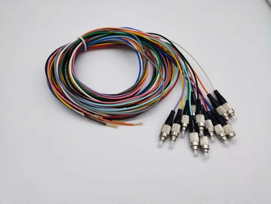Unjacketed Color Coded Single Mode Fiber Pigtail 12 Core Cable Sc/APC Upc