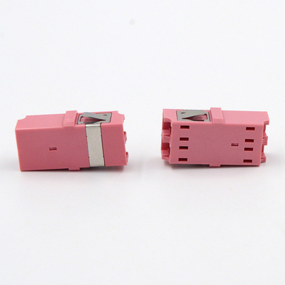 LC Upc To LC Upc Duplex Om4 Fiber Optic Adapter With Flange For FTTH Communication