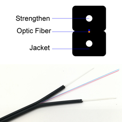 LSZH Singlemode Multi Mode FTTH Drop Cable Steel Wire Flat Drop Cable